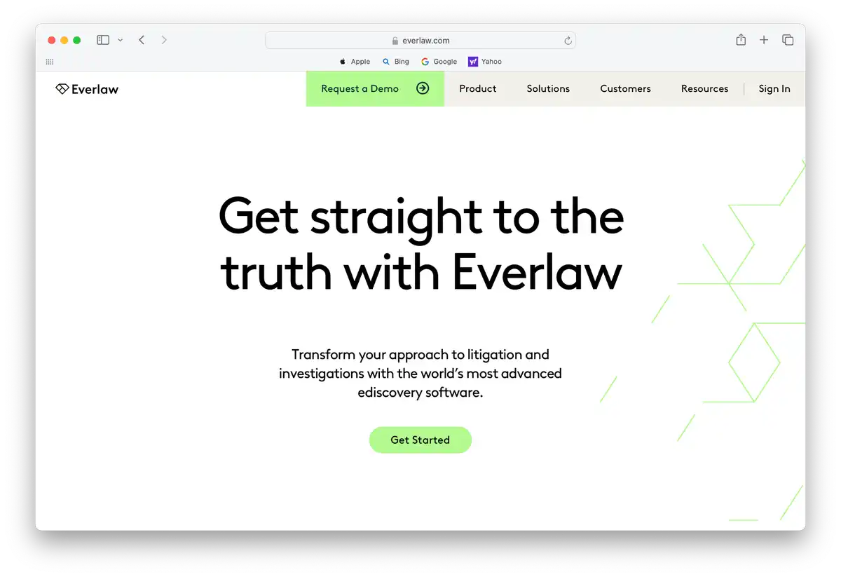 Everlaw e-discovery homepage