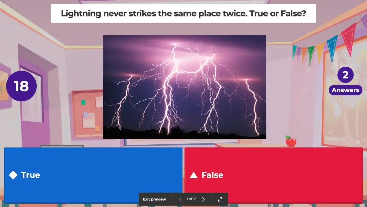 Kahoot True or False Question