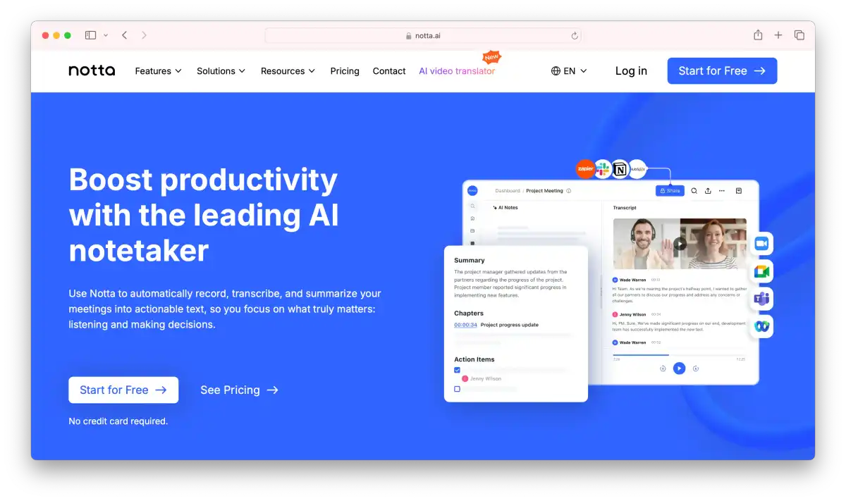 noota.ai homepage