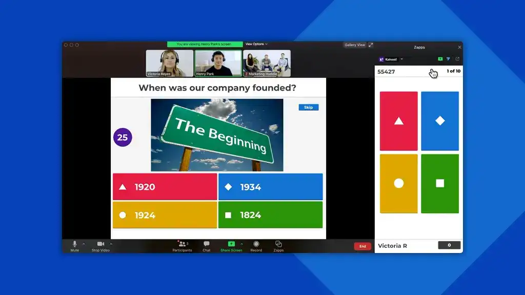 Kahoot Quiz Screen