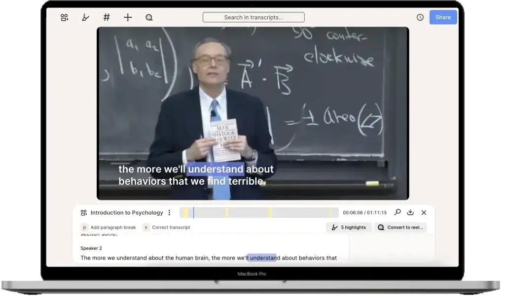 Reduct lecture video with caption