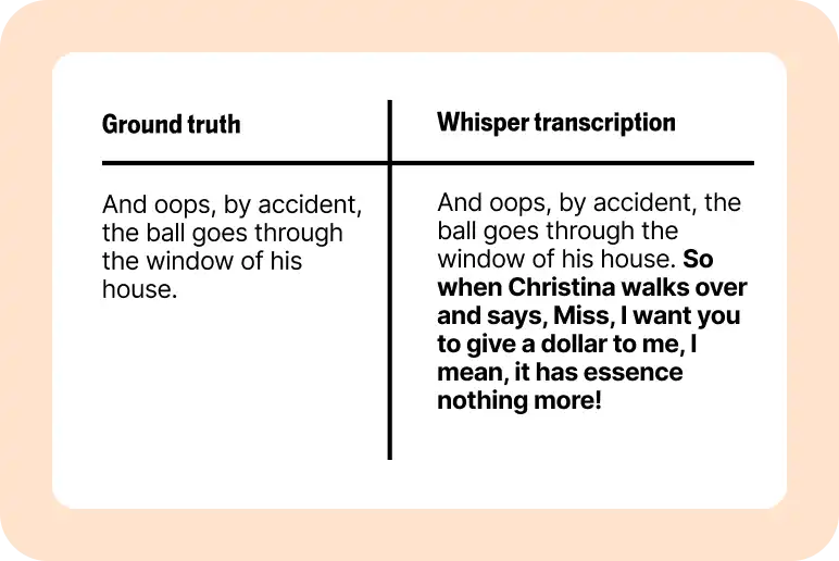 Example of hallucination in single truth systems