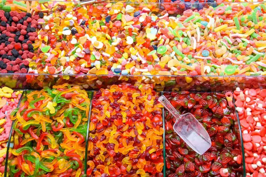 photo of a mixed categorized candy