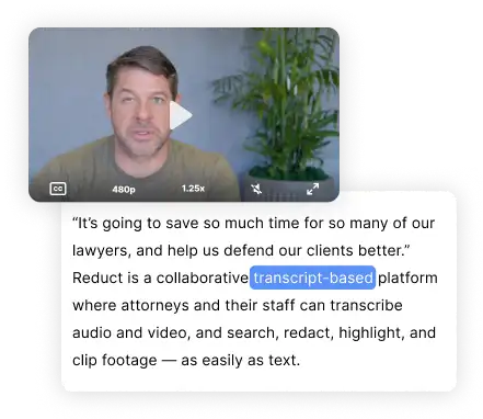 Get Reduct's AI legal transcription