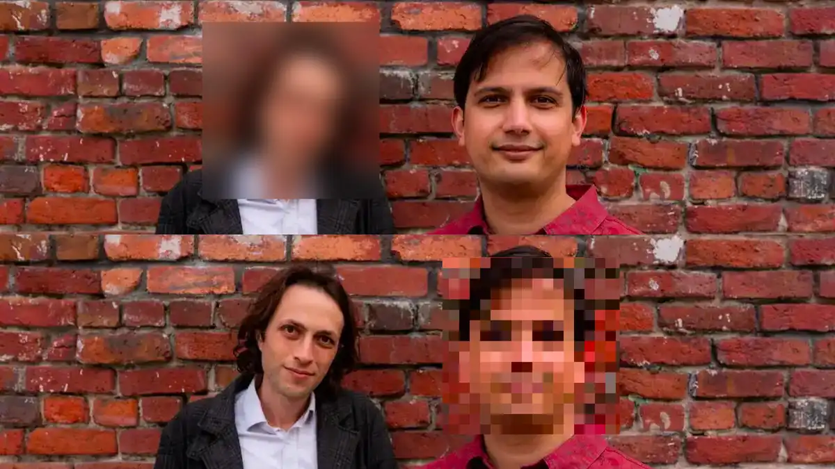 Blurred and pixelated image of the Reduct founders