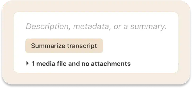 Reduct.Video Summarize Transcript Button