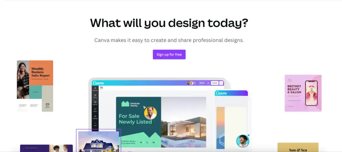 Canva landing page