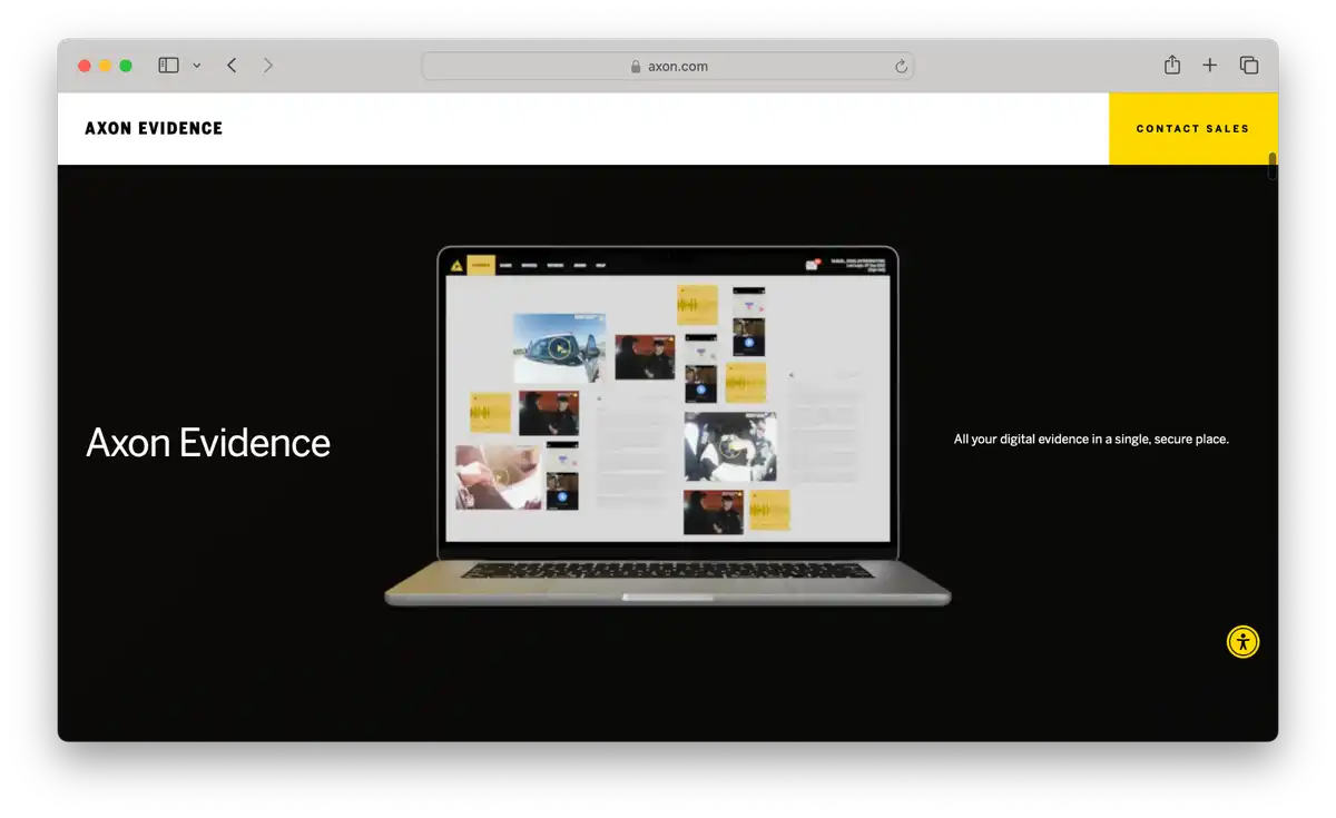 Screenshot of Axon Evidence's homepage

