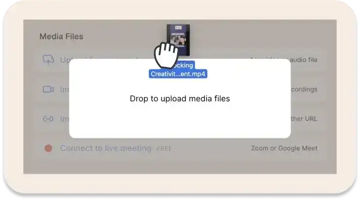 Media file upload page